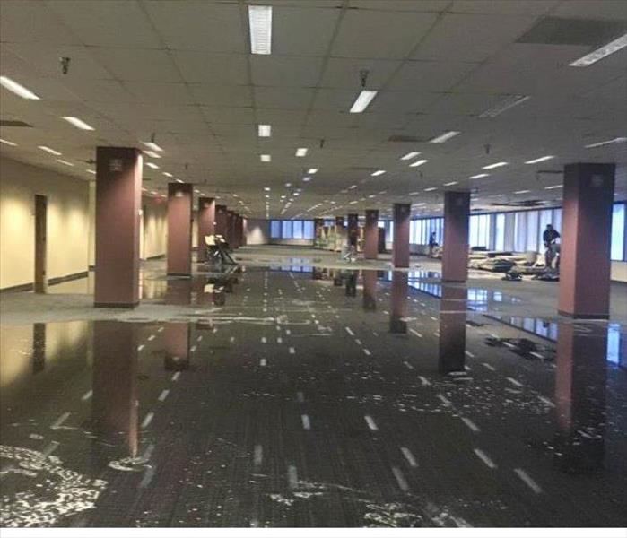 Standing water in large building