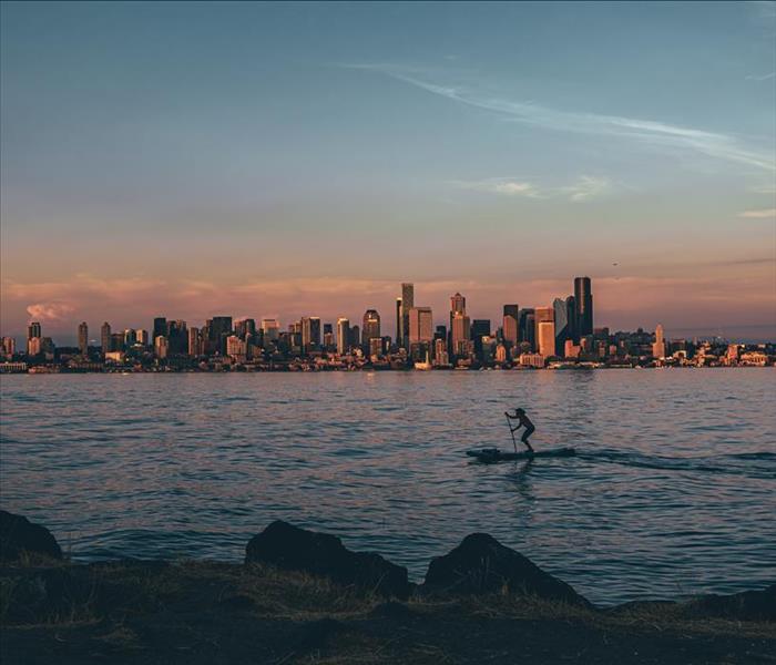 view of downtown Seattle from Alki Beach in West Seattle