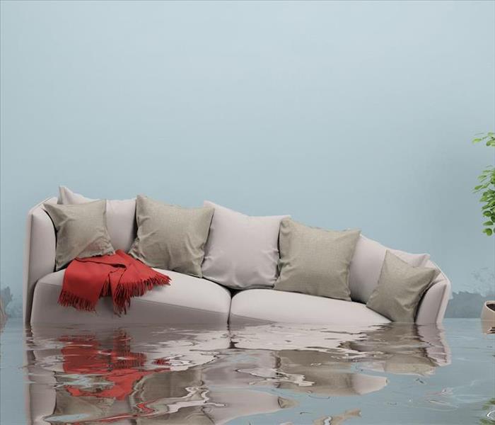 Flooded livingroom.